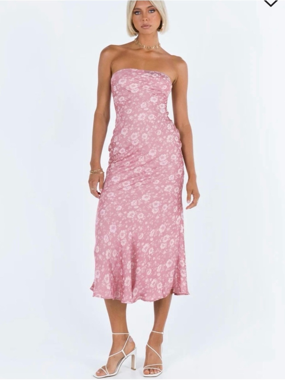 NWT Princess Polly Salvin Floral Strapless Maxi Dress in Pink